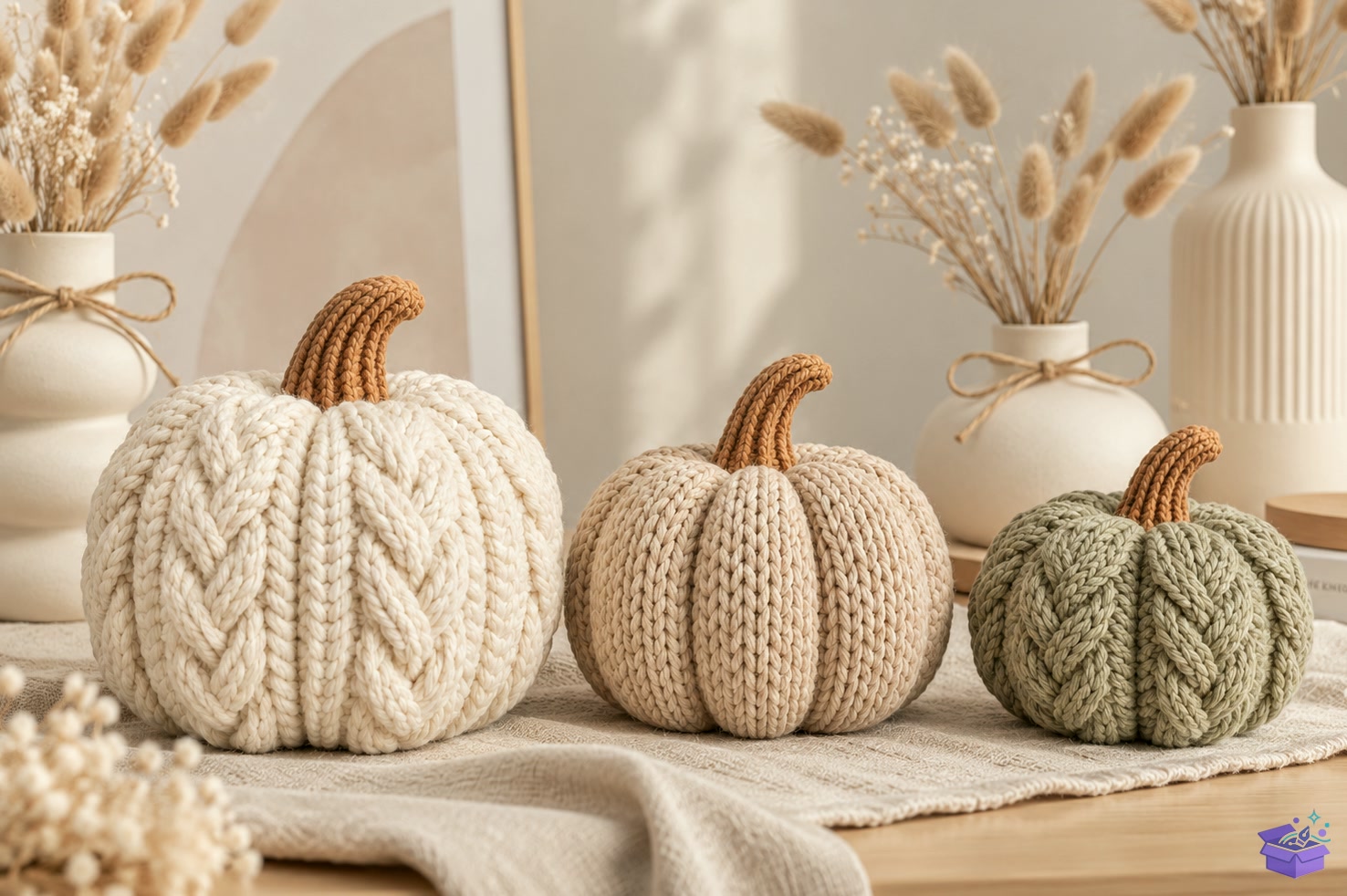 Knitted Pumpkin Trio STL - 3D Baskı ve Model Dosyası (STL, OBJ, 3MF) önizleme 6