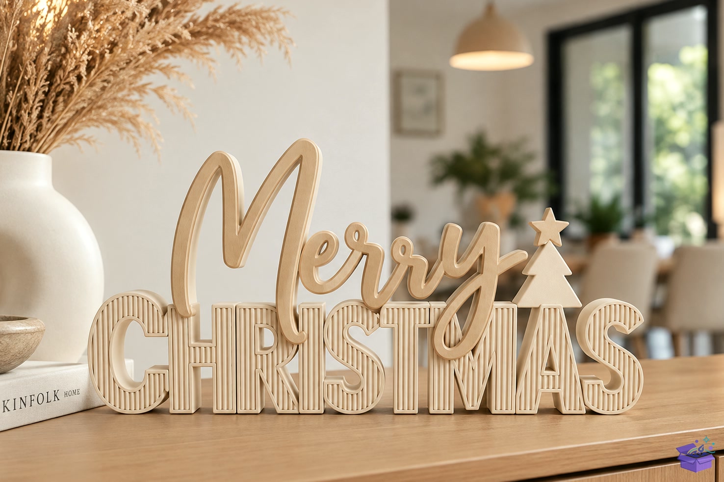 STL 3D Baskı Merry Yılbaşı Tabela Levha STL - 3D Baskı ve Model Dosyası (STL, OBJ, 3MF) önizleme 2