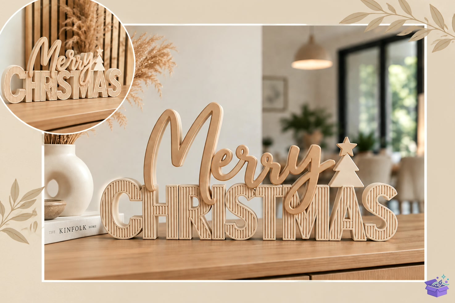 STL 3D Baskı Merry Yılbaşı Tabela Levha STL - 3D Baskı ve Model Dosyası (STL, OBJ, 3MF) önizleme 4