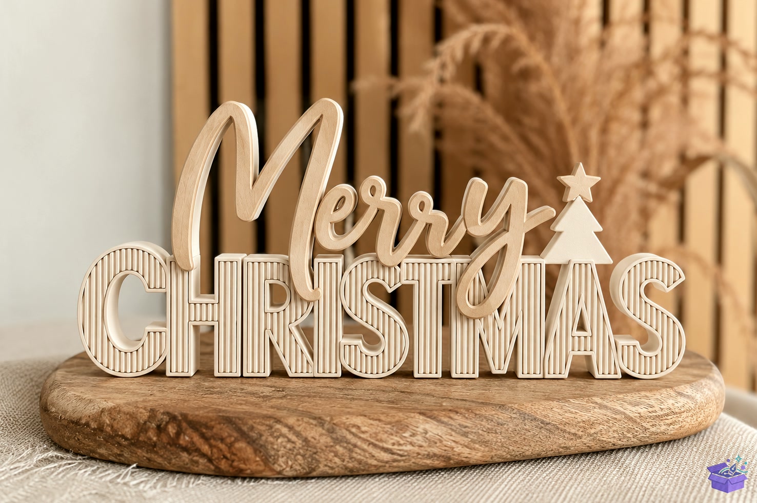 STL 3D Baskı Merry Yılbaşı Tabela Levha STL - 3D Baskı ve Model Dosyası (STL, OBJ, 3MF) önizleme 5