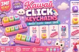 Kawaii Klik Anahtarlık (3 Tasarım) - 3D Baskı ve Model Dosyası (3MF) - detaylı önizleme 1