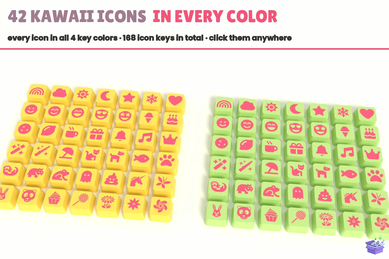 Kawaii Click Anahtarlık 3D Baskı 3MF - 3D Baskı ve Model Dosyası (STL, OBJ, 3MF) önizleme 3