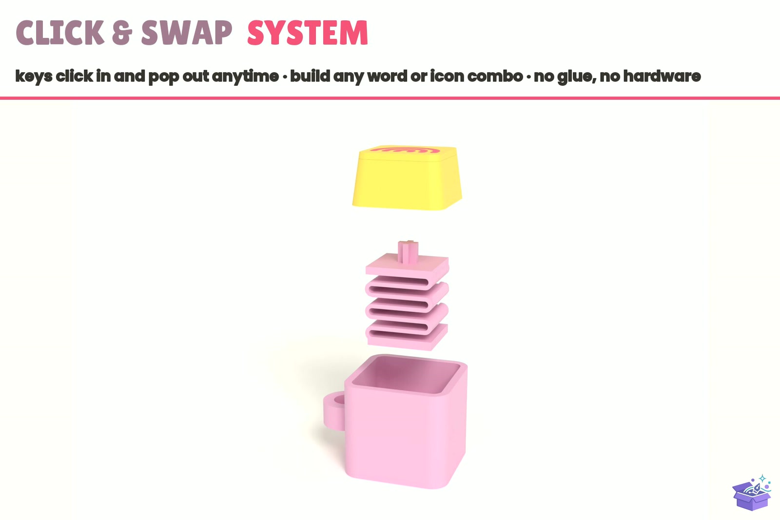 Kawaii Click Anahtarlık 3D Baskı 3MF - 3D Baskı ve Model Dosyası (STL, OBJ, 3MF) önizleme 5