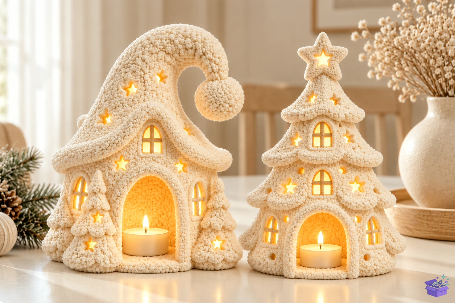STL+3D Knitted Yılbaşı Candle Houses - 3D Baskı ve Model Dosyası (STL, OBJ, 3MF) önizleme 2