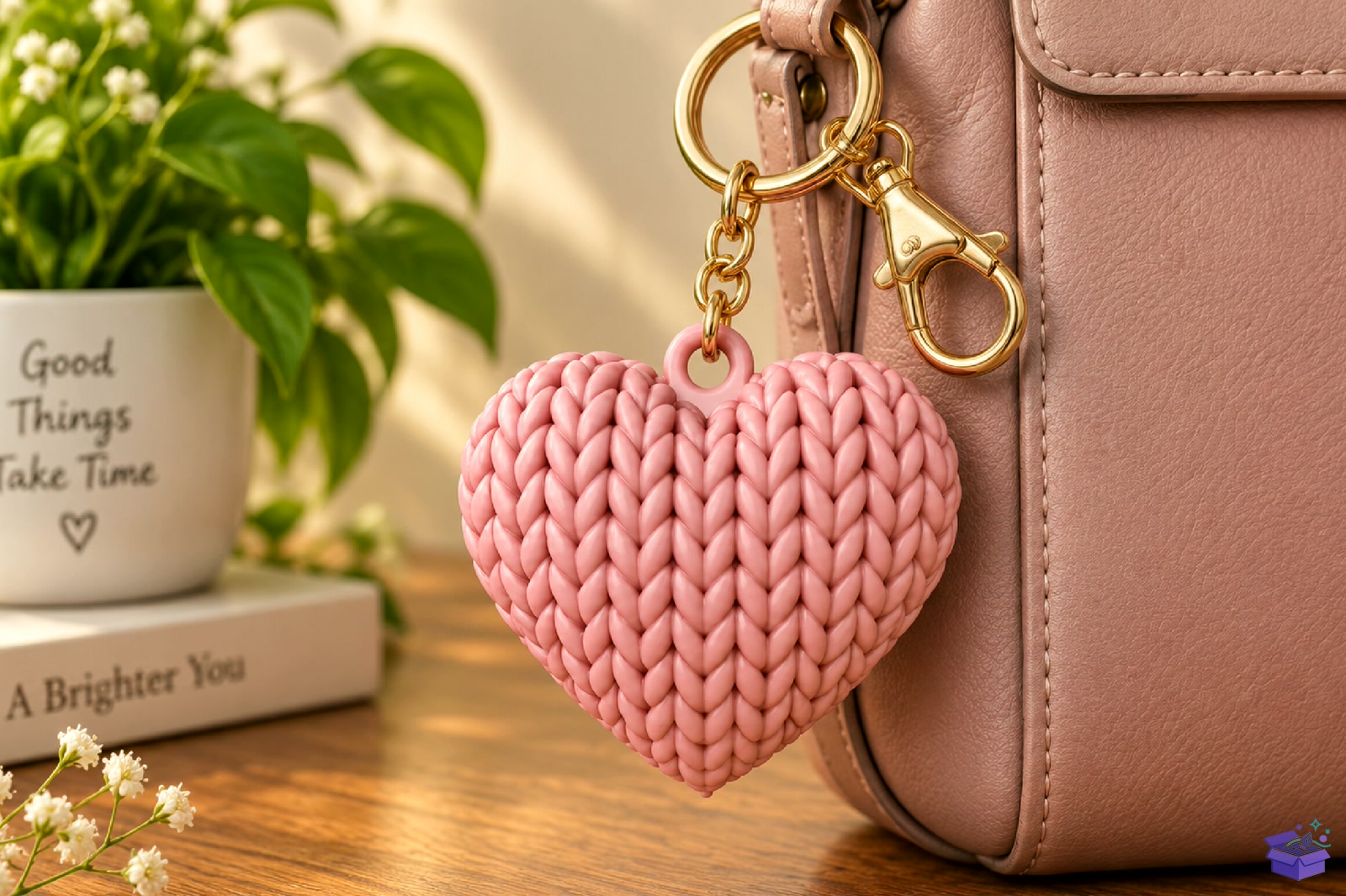 Crochet Kalp Temalı Anahtarlık 3D Baskı Model - 3D Baskı ve Model Dosyası (STL, OBJ, 3MF) önizleme 3