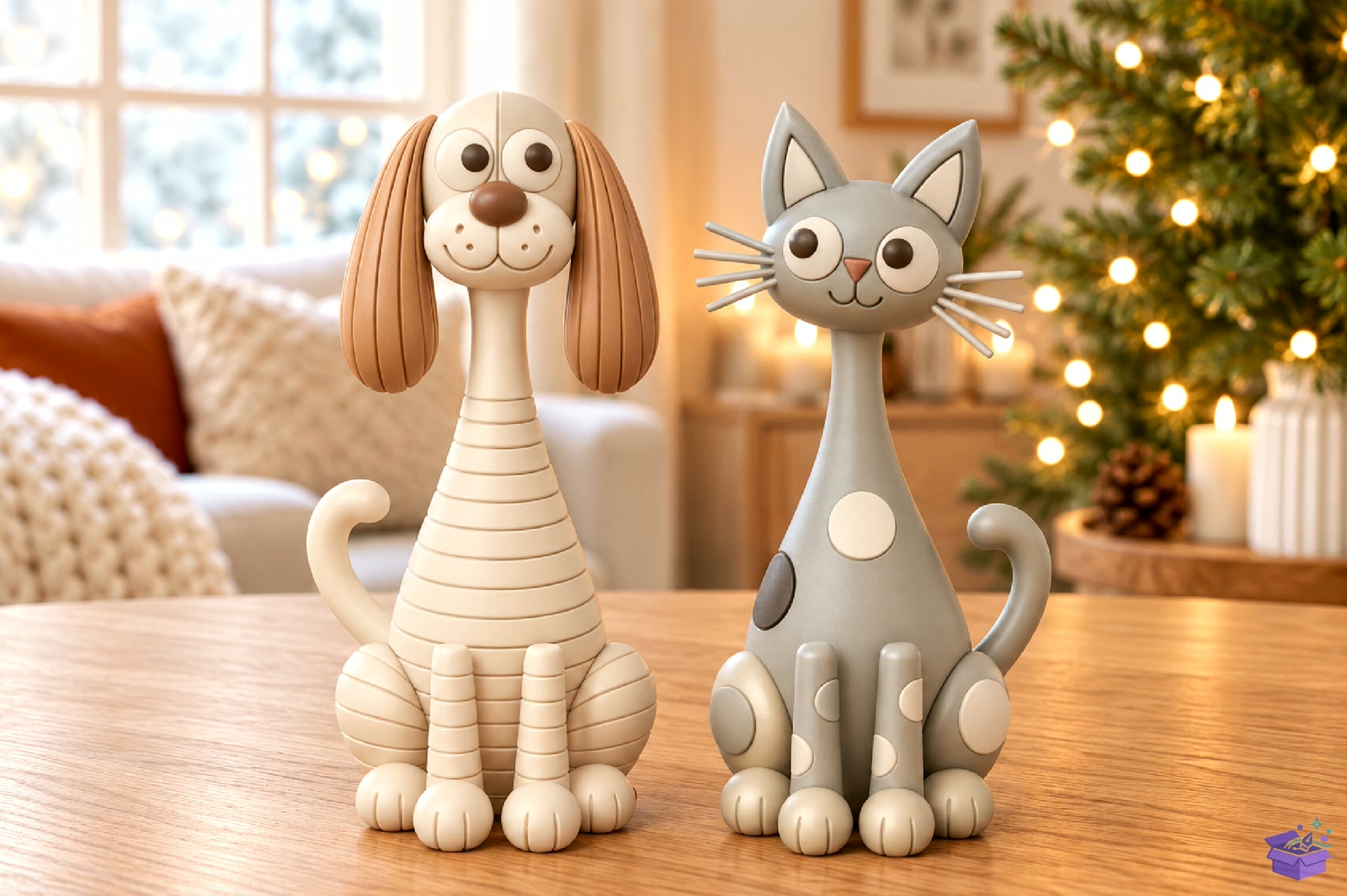 Cute Köpek And Kedi 3D STL - 3D Baskı ve Model Dosyası (STL, OBJ, 3MF) önizleme 4