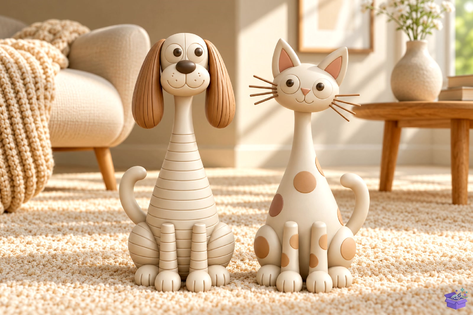 Cute Köpek And Kedi 3D STL - 3D Baskı ve Model Dosyası (STL, OBJ, 3MF) önizleme 5