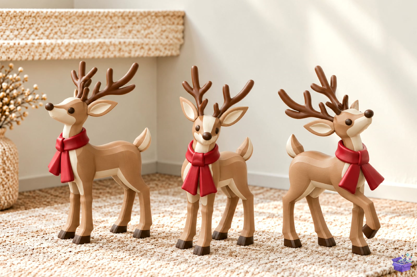 Yılbaşı Geyik Figurines 3D Baskı STL - 3D Baskı ve Model Dosyası (STL, OBJ, 3MF) önizleme 2
