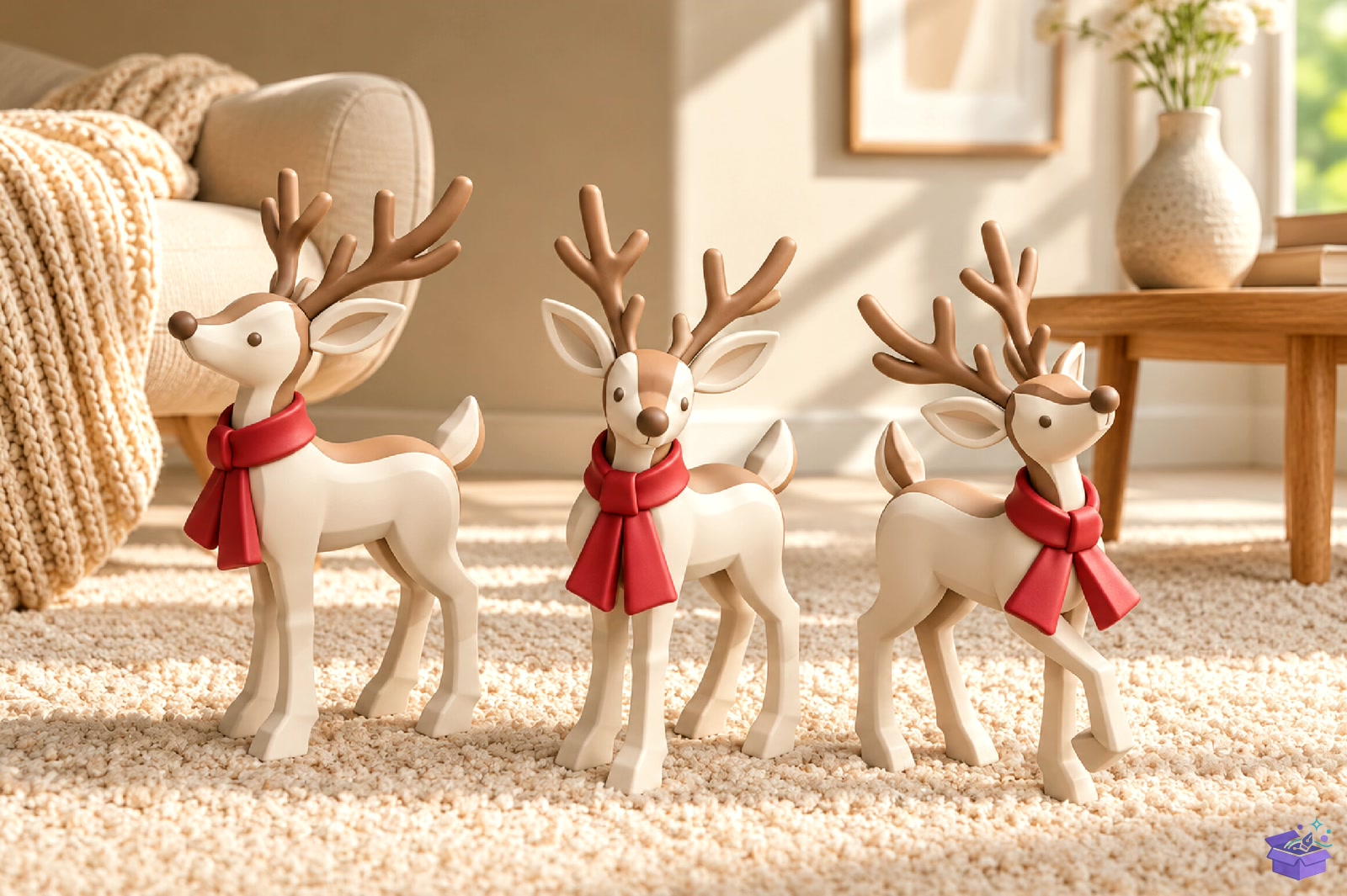 Yılbaşı Geyik Figurines 3D Baskı STL - 3D Baskı ve Model Dosyası (STL, OBJ, 3MF) önizleme 3