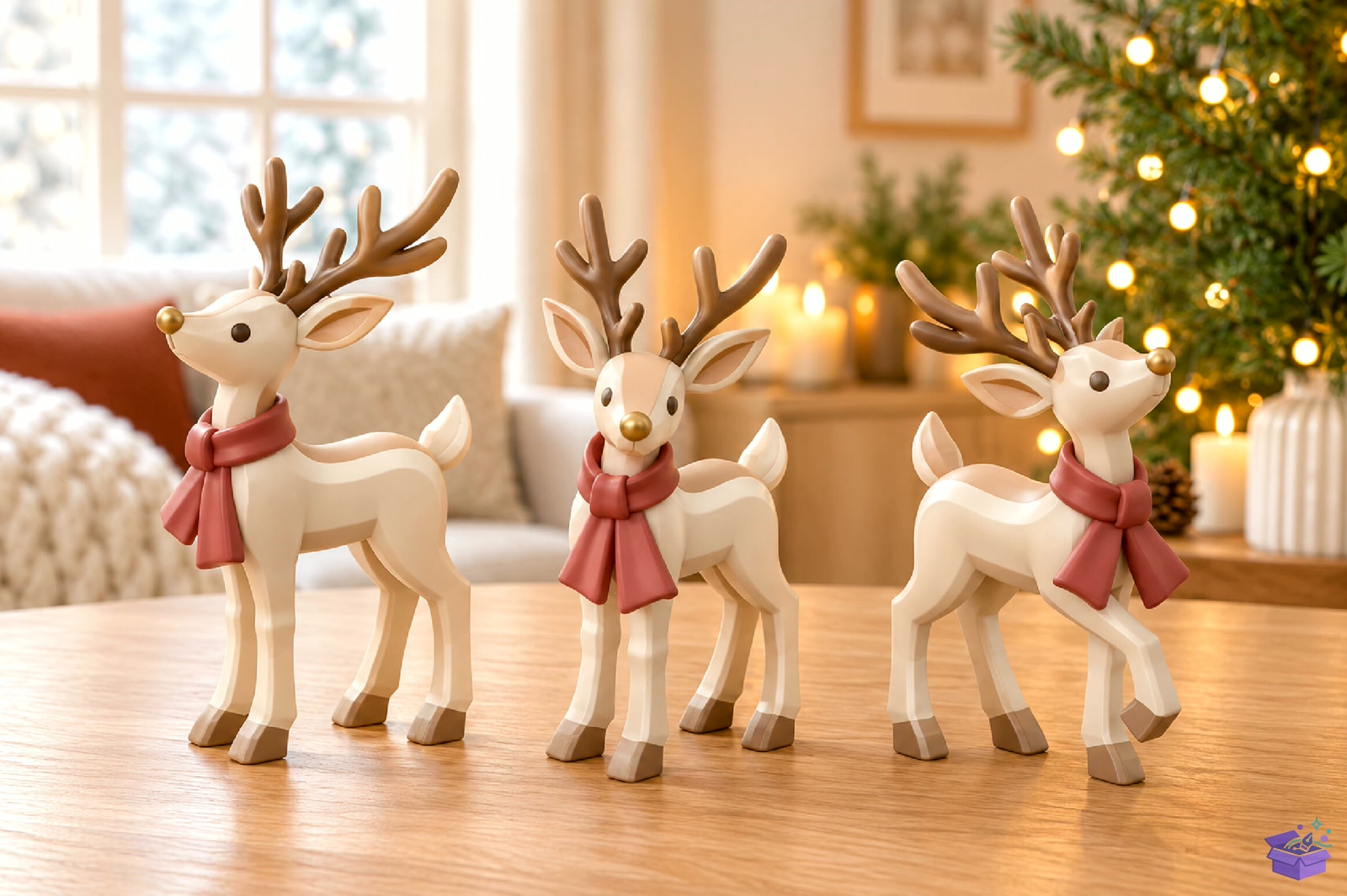 Yılbaşı Geyik Figurines 3D Baskı STL - 3D Baskı ve Model Dosyası (STL, OBJ, 3MF) önizleme 4