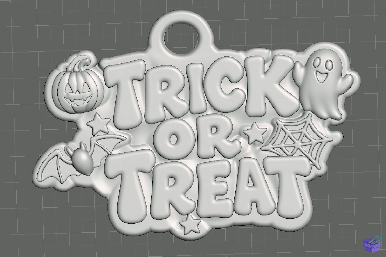 Trick Or Treat Cadılar Bayramı Anahtarlık 3D STL - 3D Baskı ve Model Dosyası (STL, OBJ, 3MF) önizleme 4