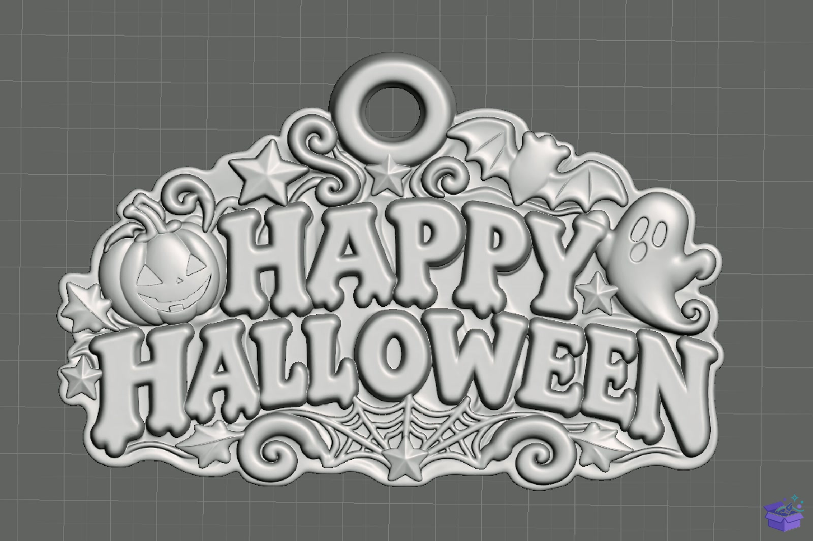 Happy Cadılar Bayramı Anahtarlık 3D Baskı STL - 3D Baskı ve Model Dosyası (STL, OBJ, 3MF) önizleme 3