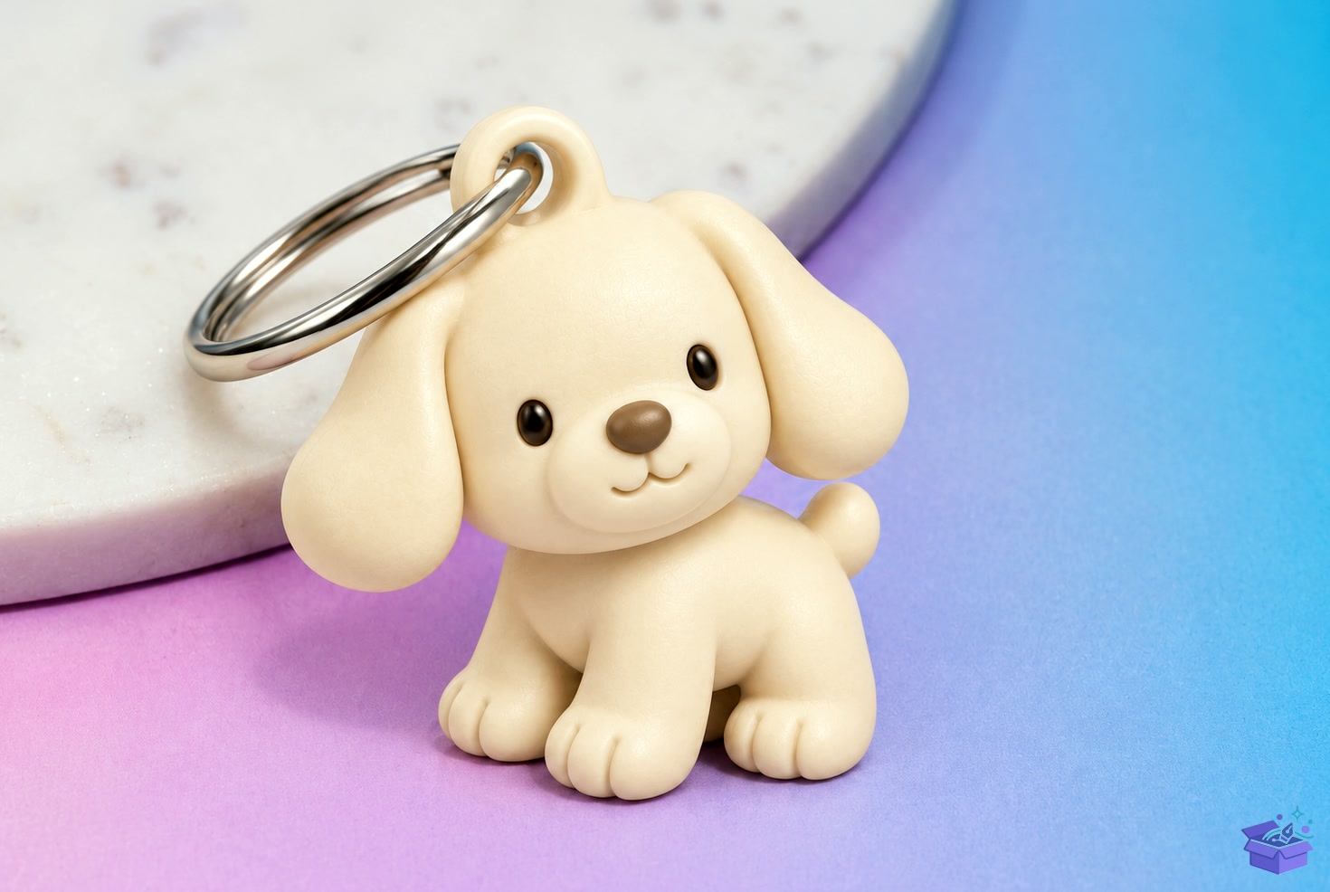 Cute Puppy Anahtarlık 3D Baskı STL File - 3D Baskı ve Model Dosyası (STL, OBJ, 3MF) önizleme 3