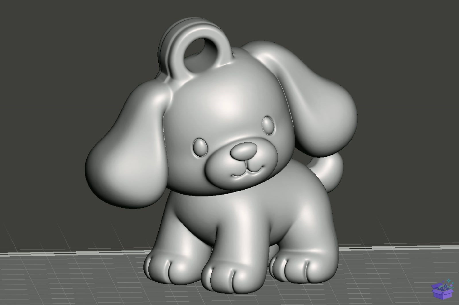 Cute Puppy Anahtarlık 3D Baskı STL File - 3D Baskı ve Model Dosyası (STL, OBJ, 3MF) önizleme 4