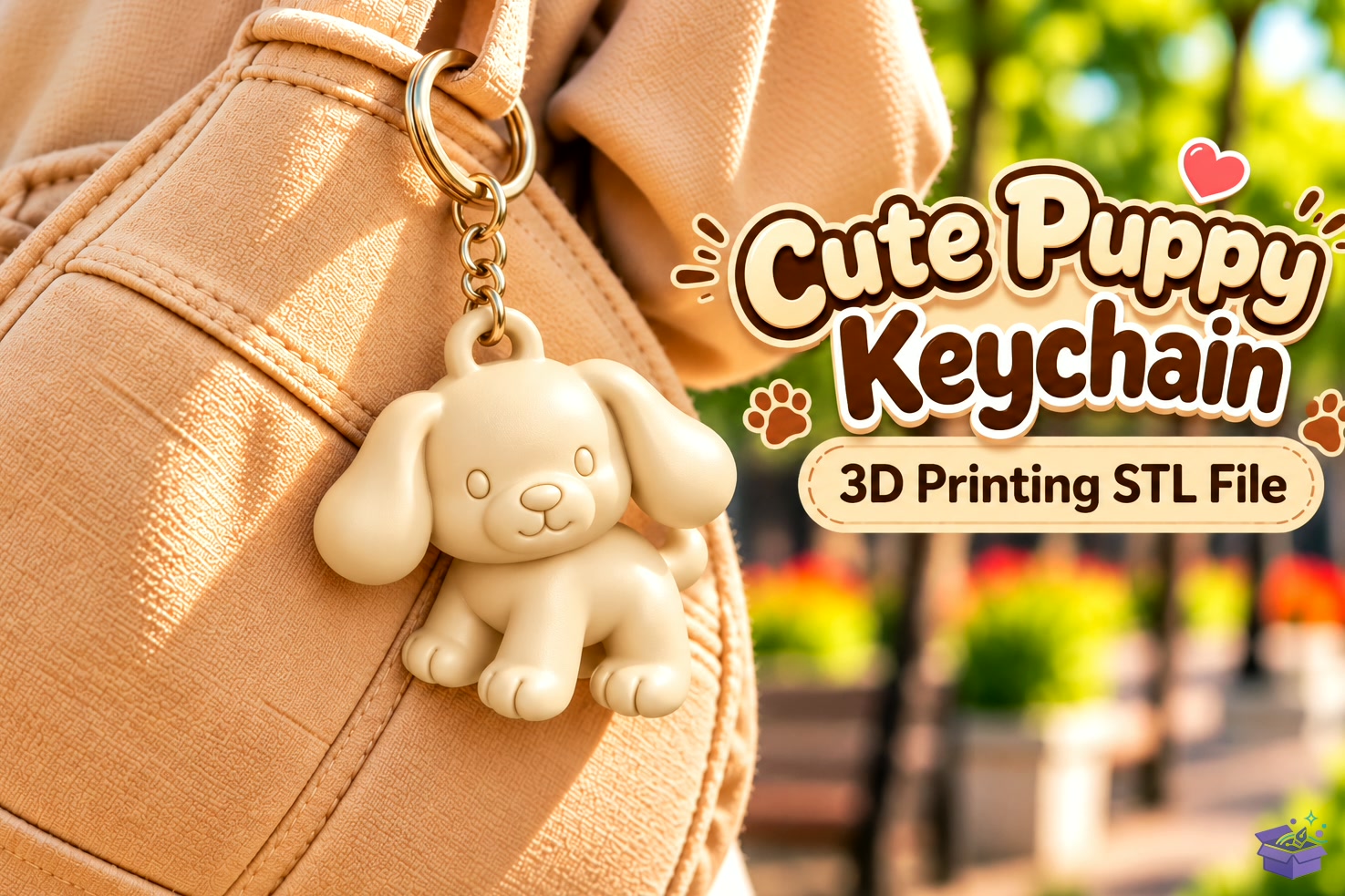 Cute Puppy Anahtarlık 3D Baskı STL File - 3D Baskı ve Model Dosyası (STL, OBJ, 3MF) önizleme 5