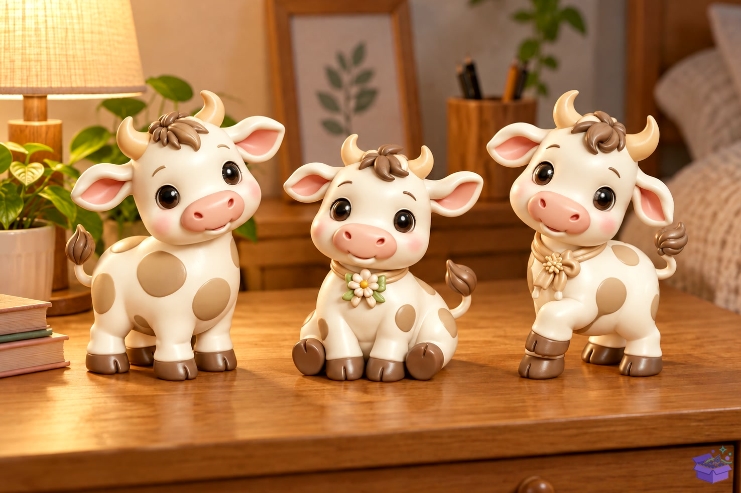Cute Highland Cow Figurines 3D Baskı STL - 3D Baskı ve Model Dosyası (STL, OBJ, 3MF) önizleme 3