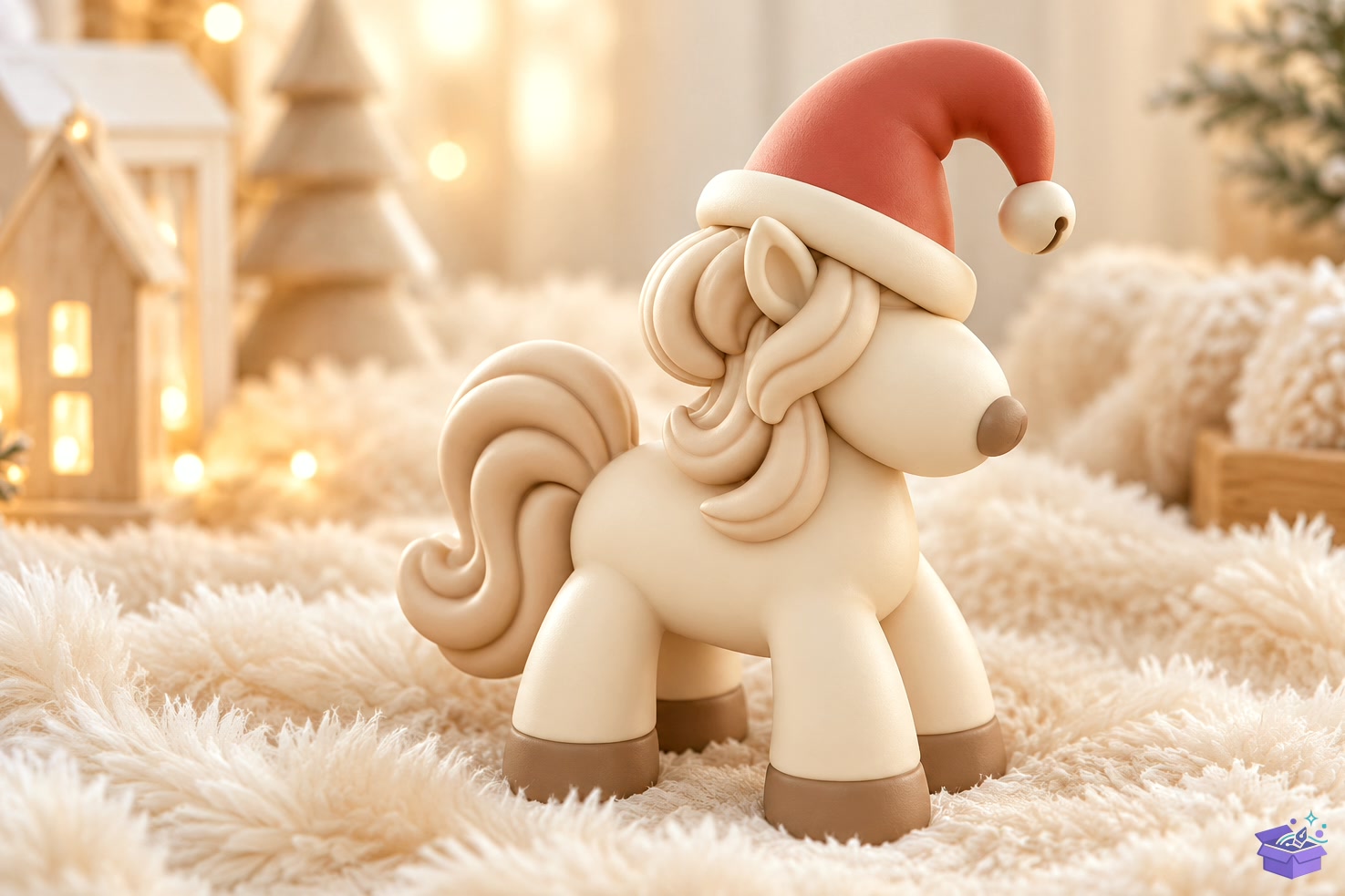 3D STL Yılbaşı Pony Figurine - 3D Baskı ve Model Dosyası (STL, OBJ, 3MF) önizleme 3