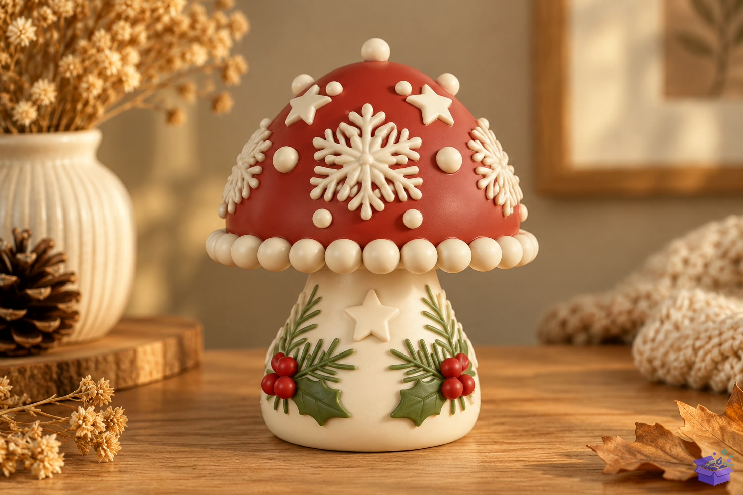 3D STL Yılbaşı Mushroom Figurine - 3D Baskı ve Model Dosyası (STL, OBJ, 3MF) önizleme 3