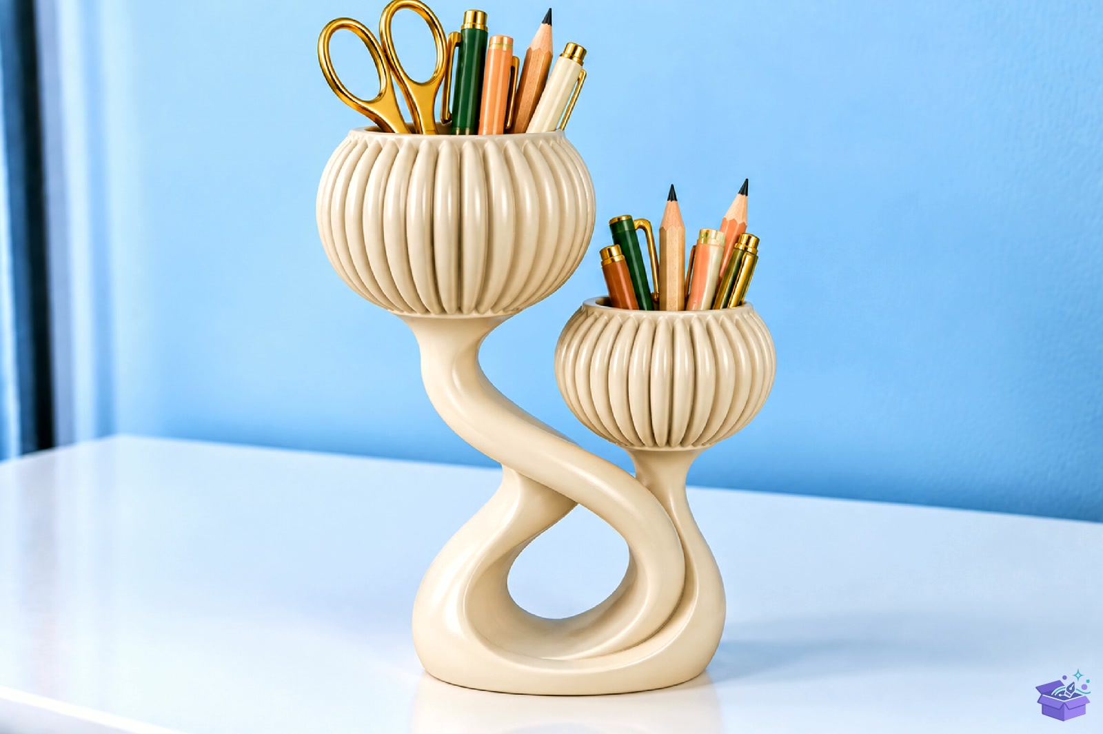 Sculptural Double Vazo Tasarımı 3D Printed - 3D Baskı ve Model Dosyası (STL, OBJ, 3MF) önizleme 2