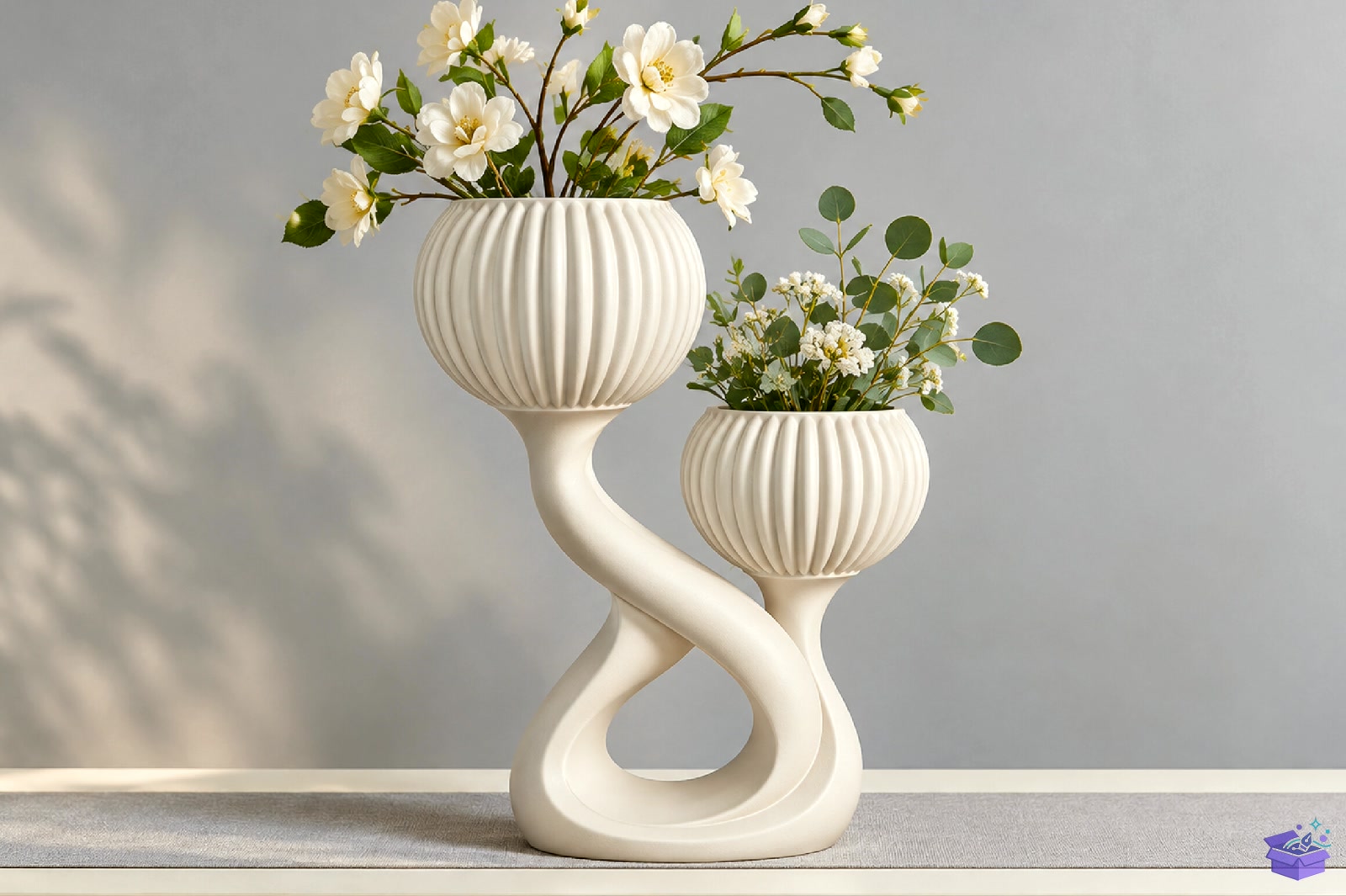 Sculptural Double Vazo Tasarımı 3D Printed - 3D Baskı ve Model Dosyası (STL, OBJ, 3MF) önizleme 3