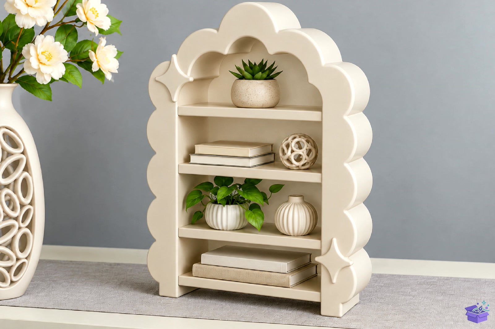 Wavy Arch Display Duvar Rafı STL - 3D Baskı ve Model Dosyası (STL, OBJ, 3MF) önizleme 2