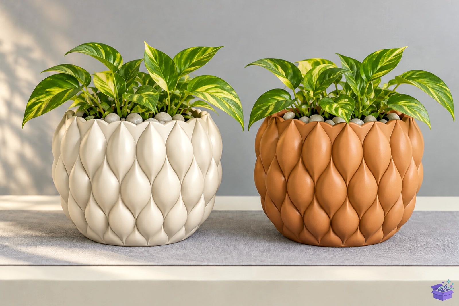 Petal Textured Plant Pot - 3D Baskı ve Model Dosyası (STL, OBJ, 3MF) önizleme 3