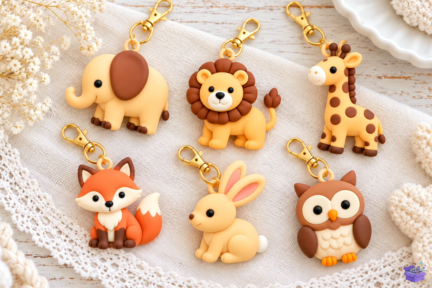15 Cute Safari Animal Anahtarlık STL - 3D Baskı ve Model Dosyası (STL, OBJ, 3MF) önizleme 4