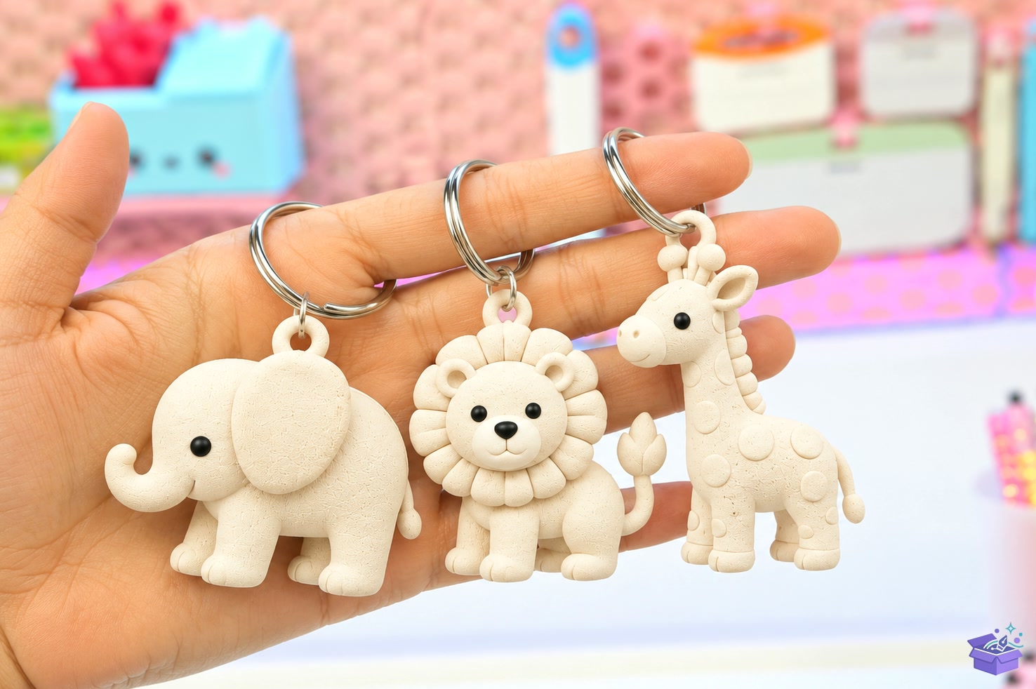 15 Cute Safari Animal Anahtarlık STL - 3D Baskı ve Model Dosyası (STL, OBJ, 3MF) önizleme 5