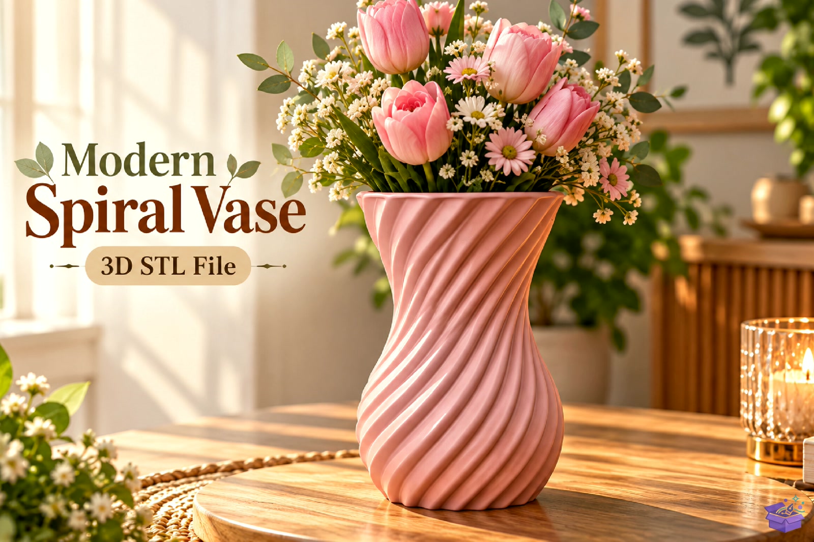 Modern Spiral Vazo Tasarımı 3D STL File - 3D Baskı ve Model Dosyası (STL, OBJ, 3MF) önizleme 5