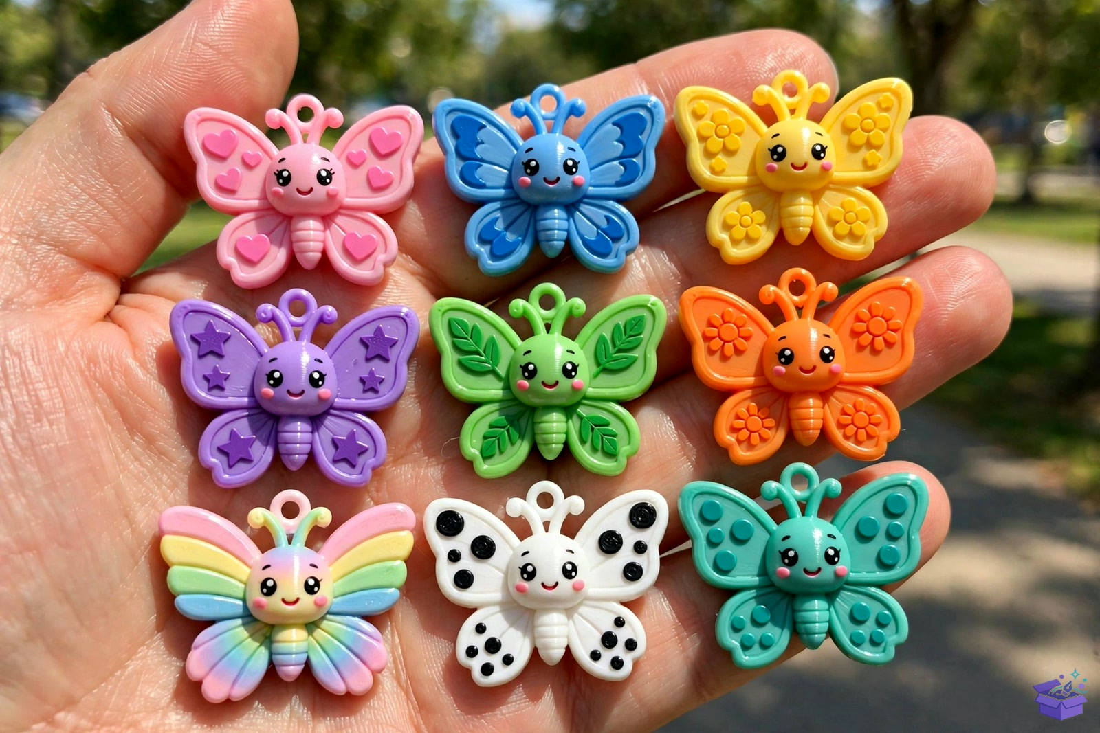 9 Cute Chibi Kelebek Anahtarlık - 3D Baskı ve Model Dosyası (STL, OBJ, 3MF) önizleme 2