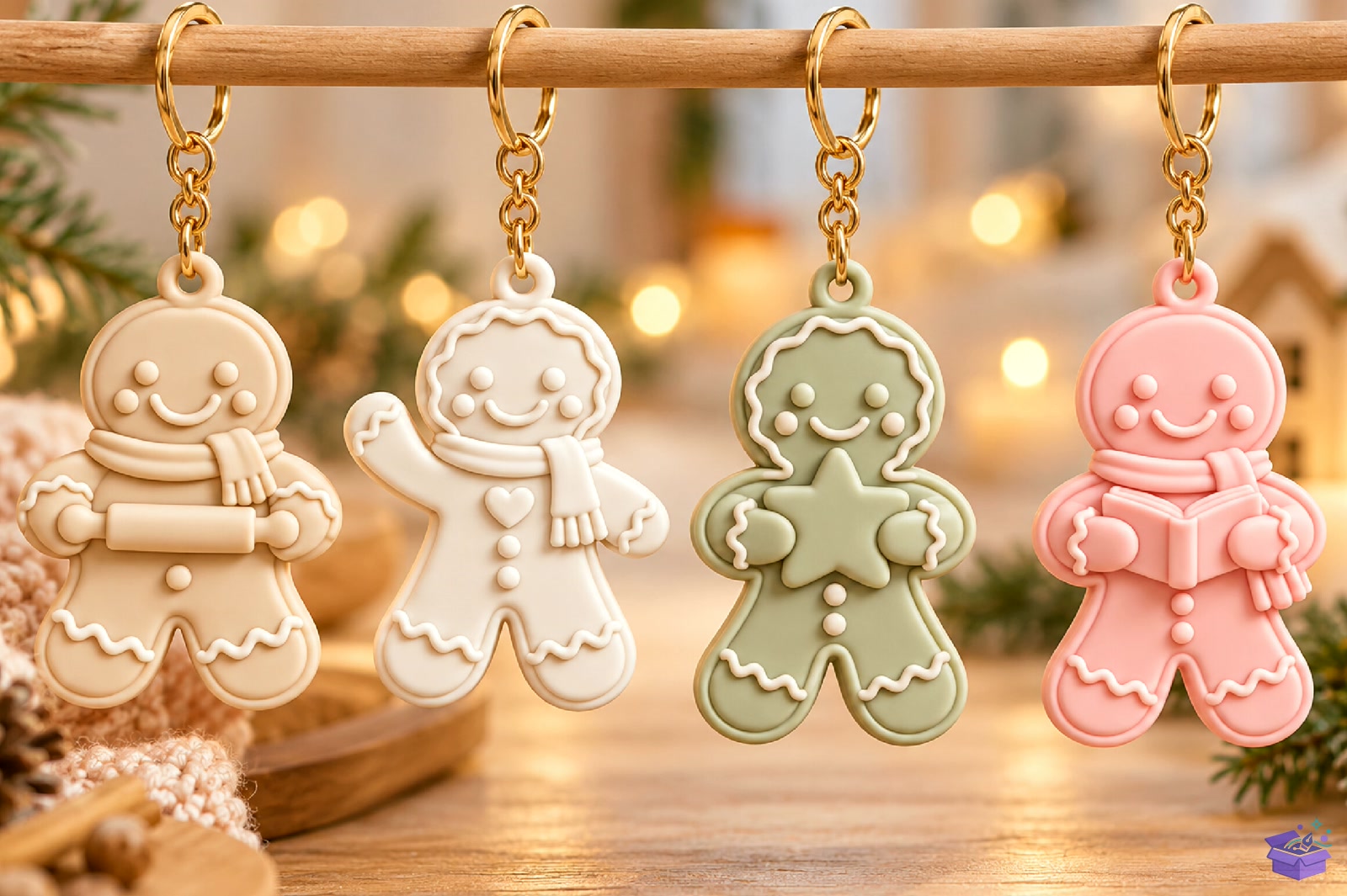 Yılbaşı Gingerbread Man Anahtarlık STL - 3D Baskı ve Model Dosyası (STL, OBJ, 3MF) önizleme 3