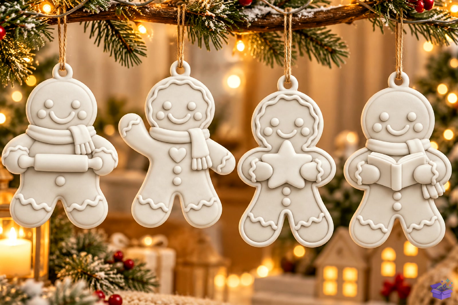Yılbaşı Gingerbread Man Anahtarlık STL - 3D Baskı ve Model Dosyası (STL, OBJ, 3MF) önizleme 4