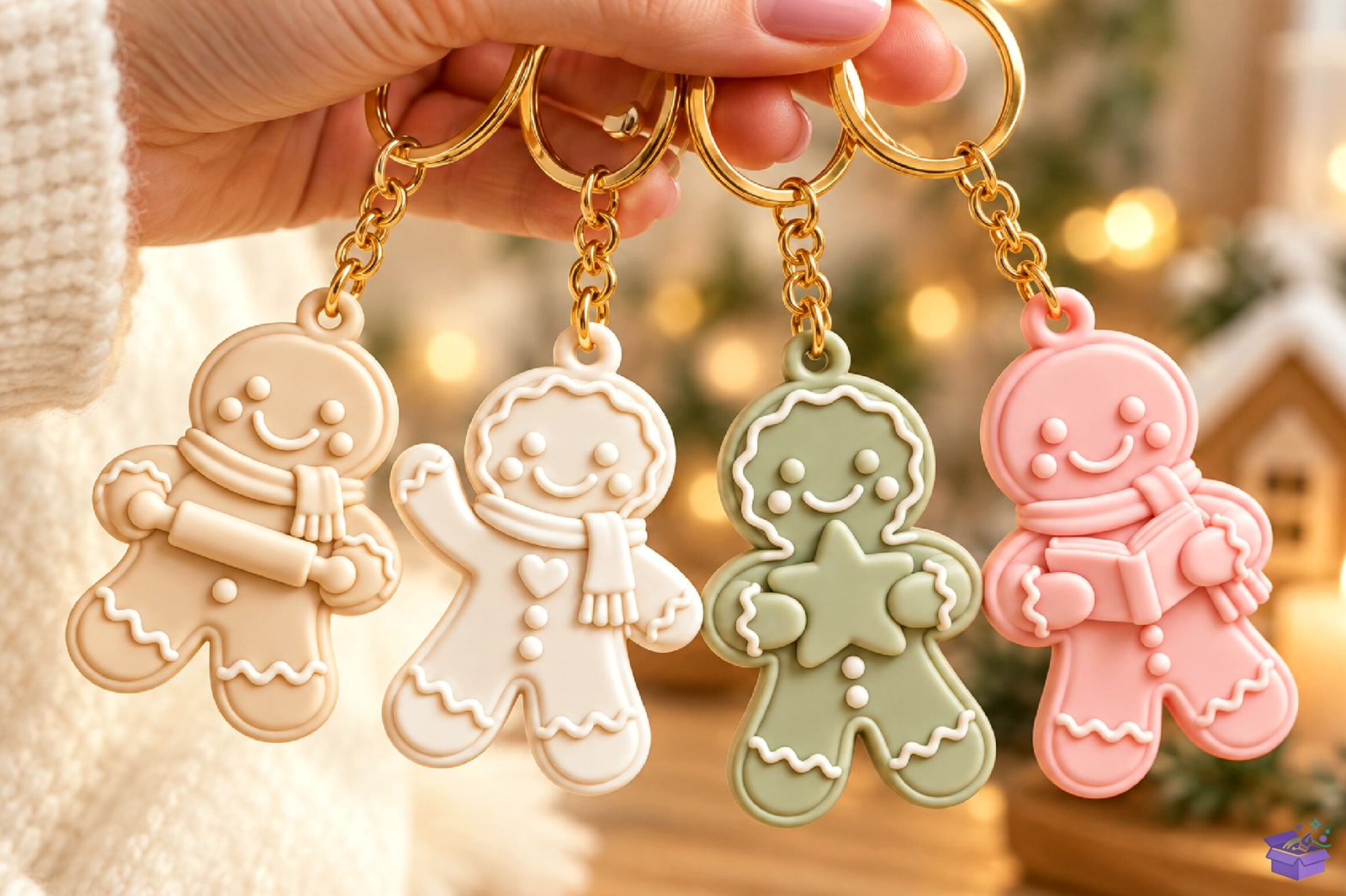 Yılbaşı Gingerbread Man Anahtarlık STL - 3D Baskı ve Model Dosyası (STL, OBJ, 3MF) önizleme 5