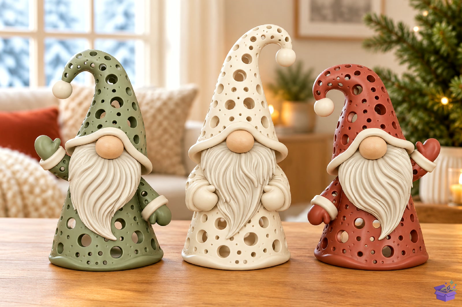 Cute Gnome Tealight Mumluk STL - 3D Baskı ve Model Dosyası (STL, OBJ, 3MF) önizleme 2