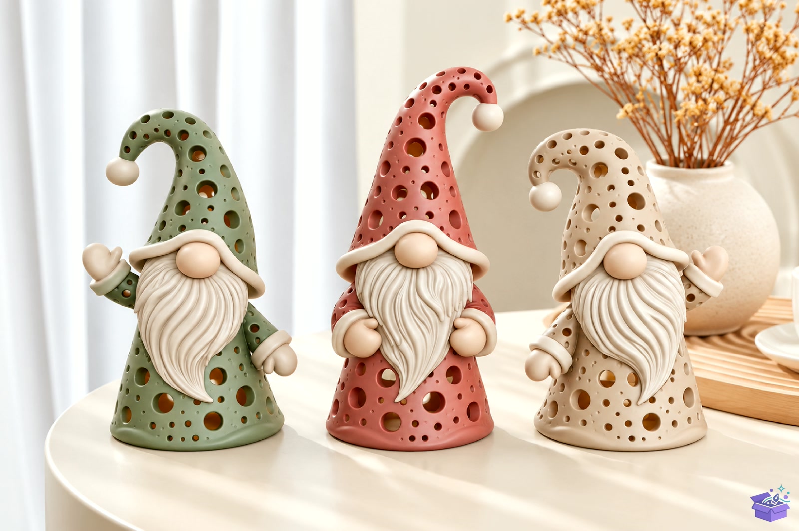 Cute Gnome Tealight Mumluk STL - 3D Baskı ve Model Dosyası (STL, OBJ, 3MF) önizleme 3