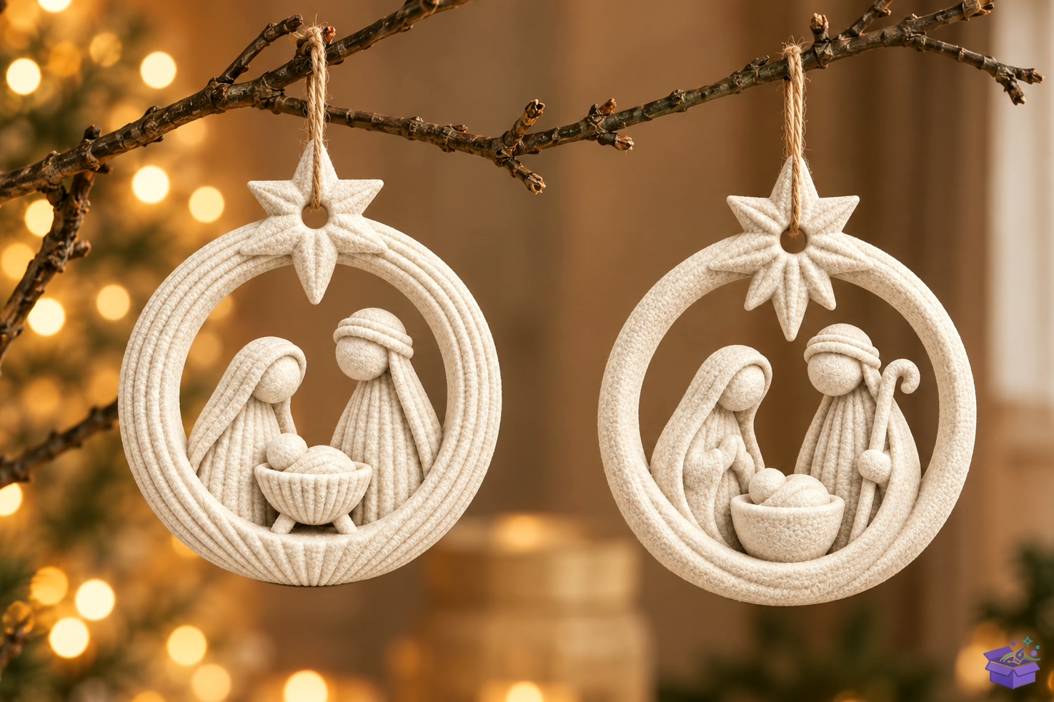 Knitted Nativity Süs STL Decor - 3D Baskı ve Model Dosyası (STL, OBJ, 3MF) önizleme 3