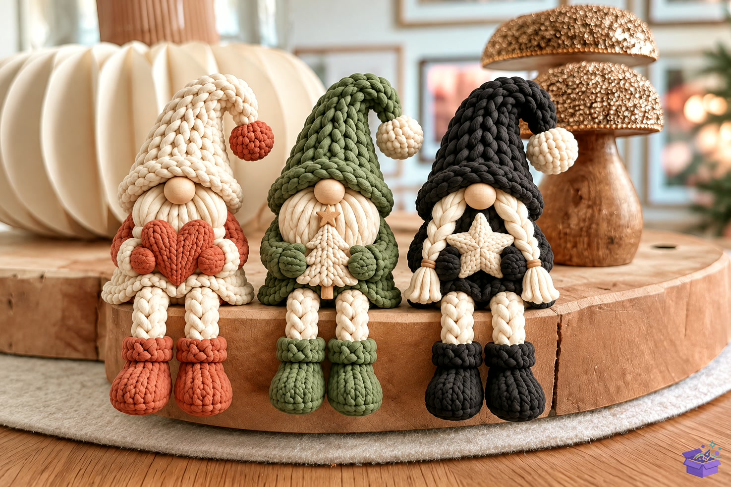 Knitted Sitting Gnome STL 3D Baskı - 3D Baskı ve Model Dosyası (STL, OBJ, 3MF) önizleme 4
