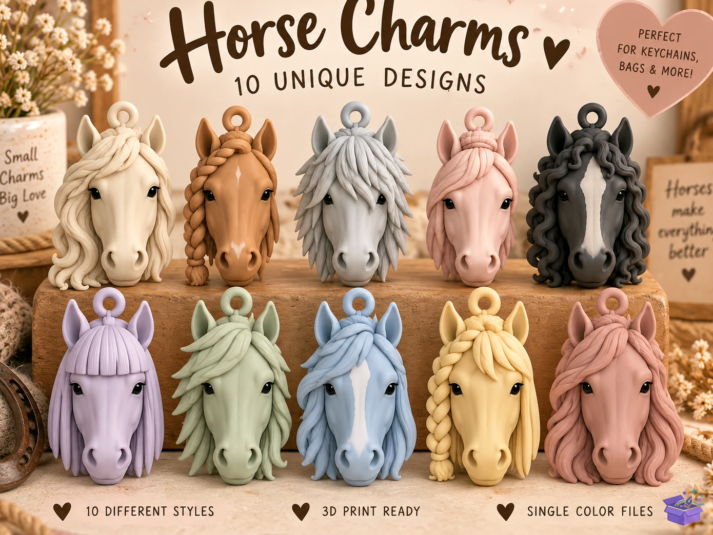 At Charms STL 10 At Head - 3D Baskı ve Model Dosyası (STL, OBJ, 3MF) önizleme 5