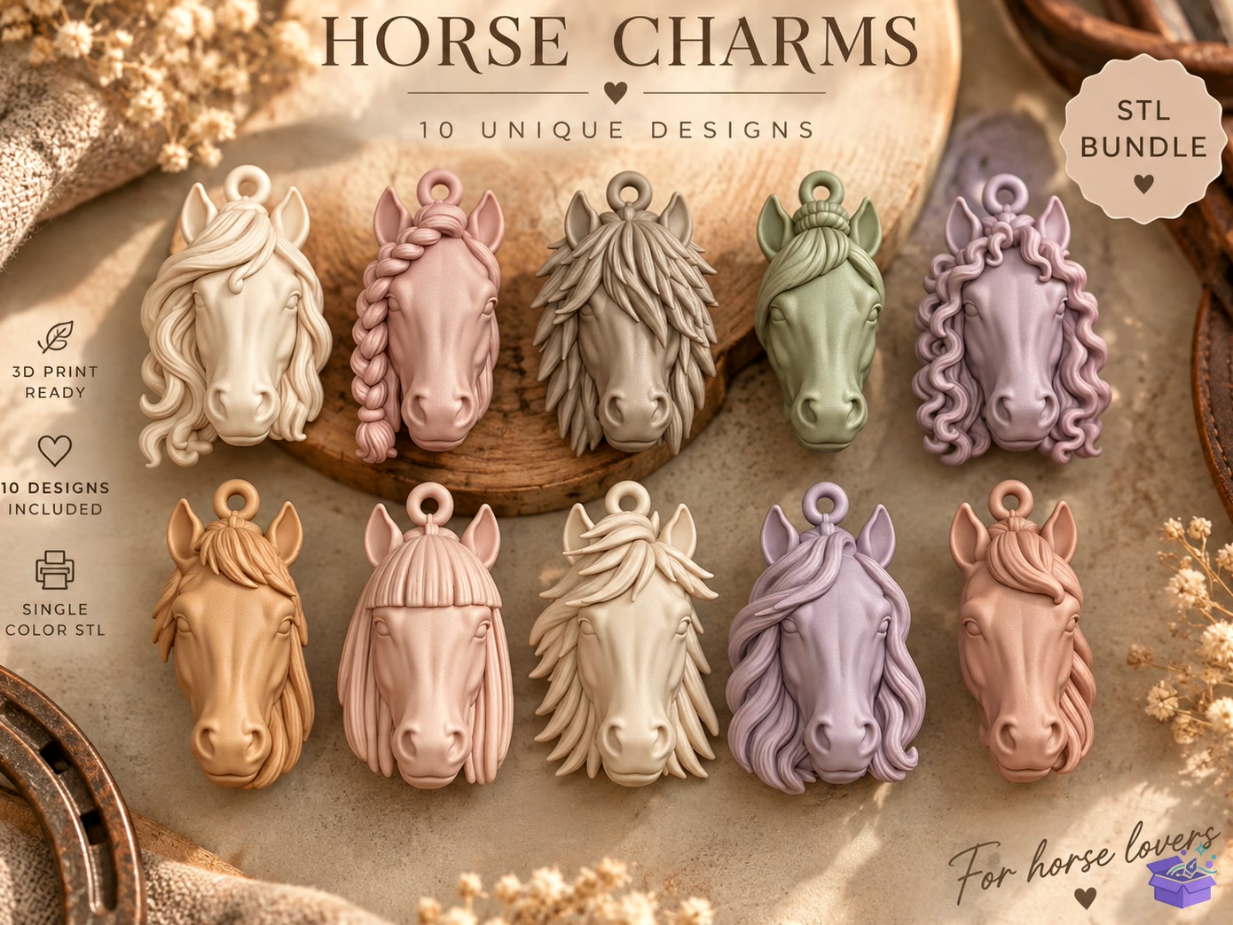 At Charms STL 10 At Head - 3D Baskı ve Model Dosyası (STL, OBJ, 3MF) önizleme 6