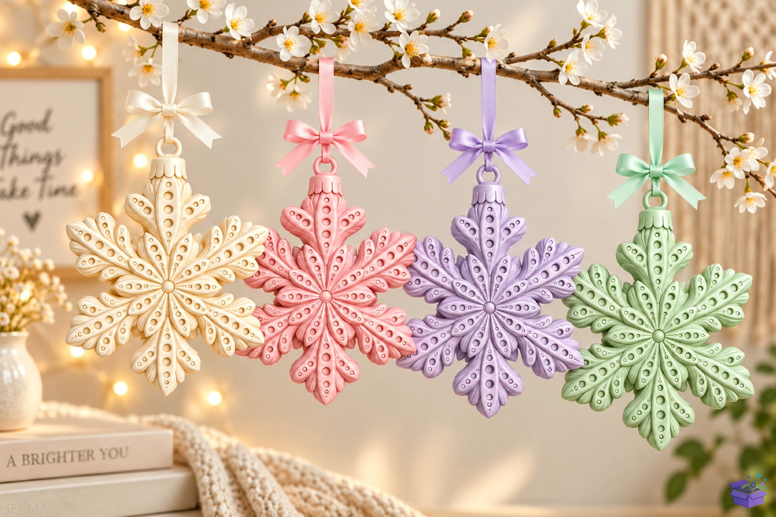 Yılbaşı Snowflake Süs 3D STL - 3D Baskı ve Model Dosyası (STL, OBJ, 3MF) önizleme 4