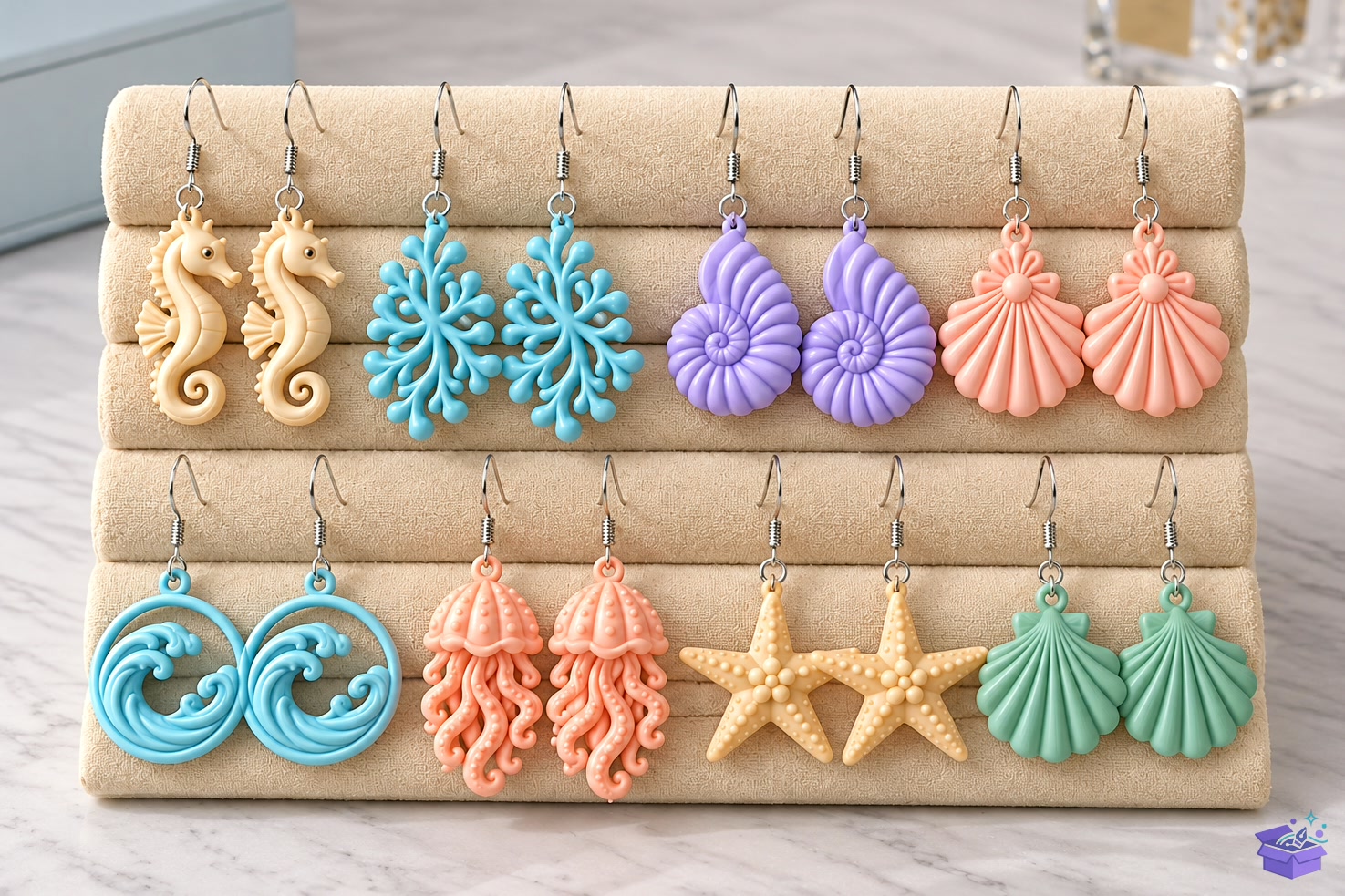 Ocean Seashell Küpe STL - 3D Baskı ve Model Dosyası (STL, OBJ, 3MF) önizleme 2