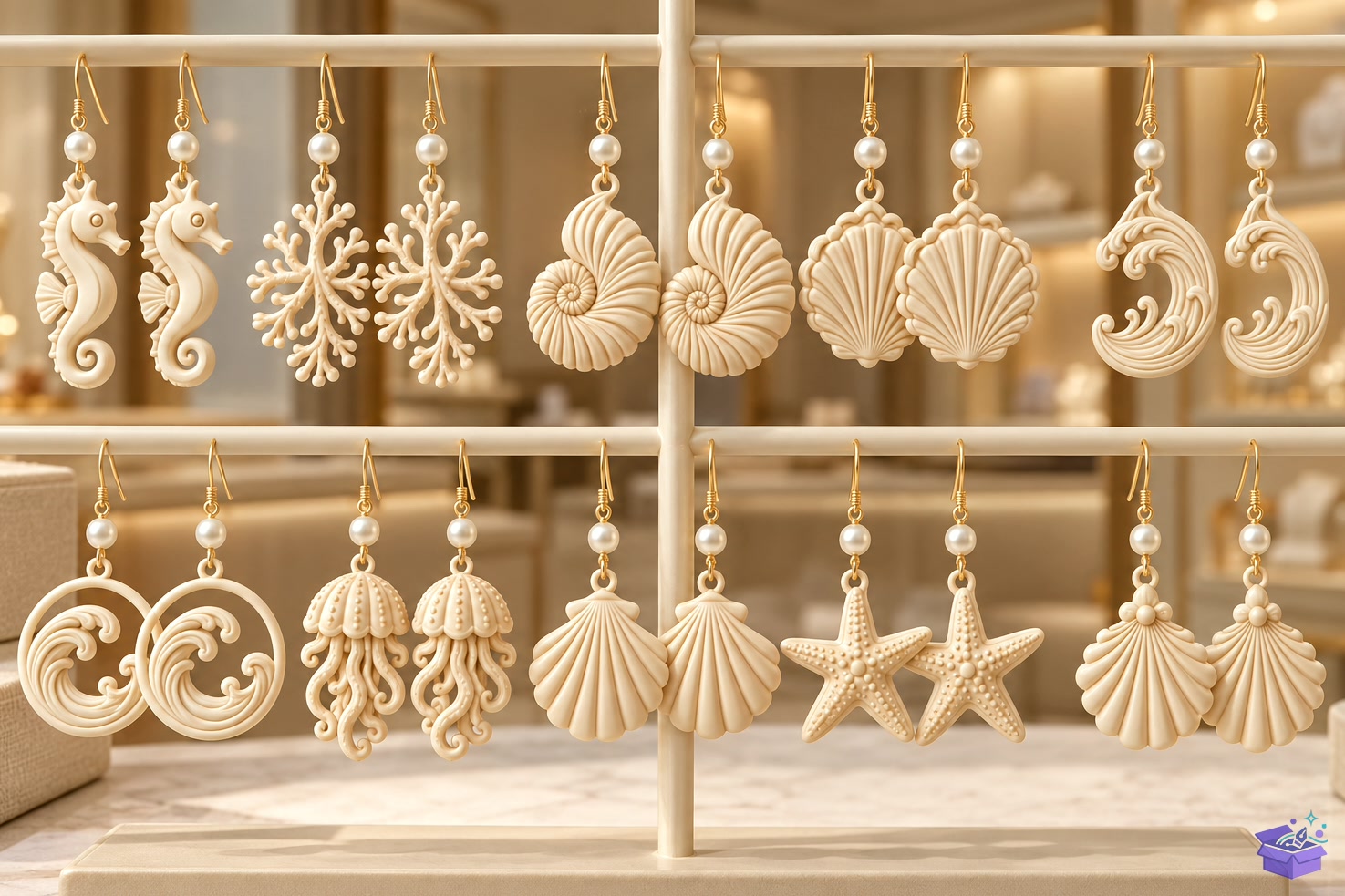 Ocean Seashell Küpe STL - 3D Baskı ve Model Dosyası (STL, OBJ, 3MF) önizleme 4