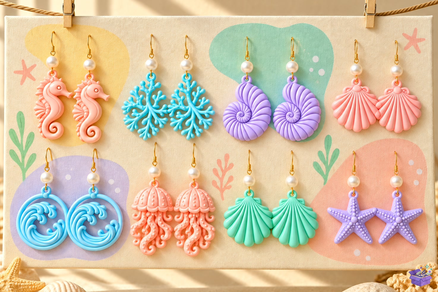 Ocean Seashell Küpe STL - 3D Baskı ve Model Dosyası (STL, OBJ, 3MF) önizleme 5
