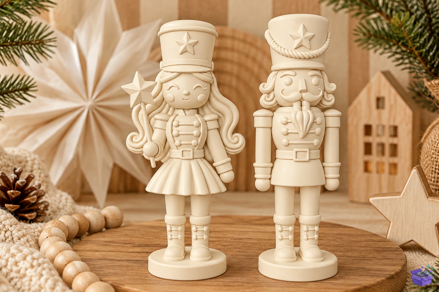 Yılbaşı Nutcracker Duo 3D Baskı - 3D Baskı ve Model Dosyası (STL, OBJ, 3MF) önizleme 5