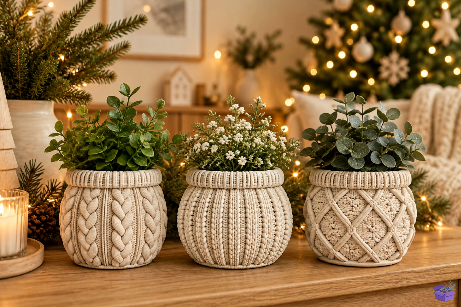 Knitted Texture Saksı Tasarımı Pot STL Fil - 3D Baskı ve Model Dosyası (STL, OBJ, 3MF) önizleme 4