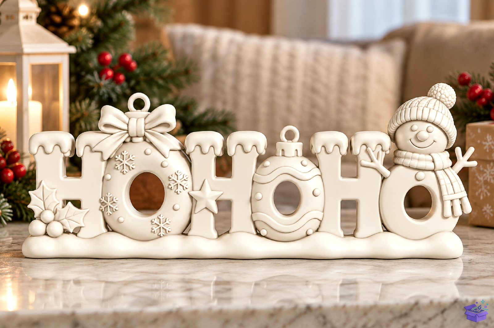 Yılbaşı HO HO HO 3D STL File - 3D Baskı ve Model Dosyası (STL, OBJ, 3MF) önizleme 2