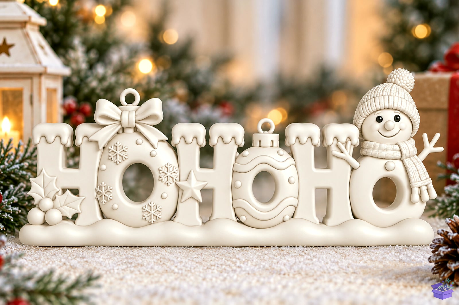 Yılbaşı HO HO HO 3D STL File - 3D Baskı ve Model Dosyası (STL, OBJ, 3MF) önizleme 3