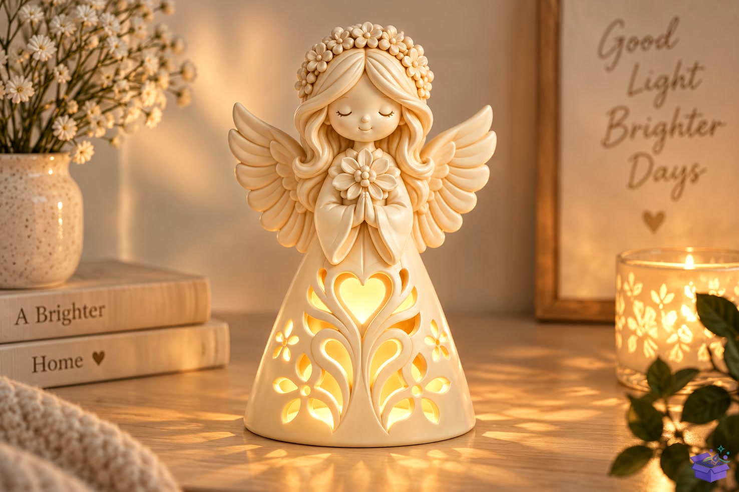 3D Baskı Floral Angel Mumluk STL - 3D Baskı ve Model Dosyası (STL, OBJ, 3MF) önizleme 4