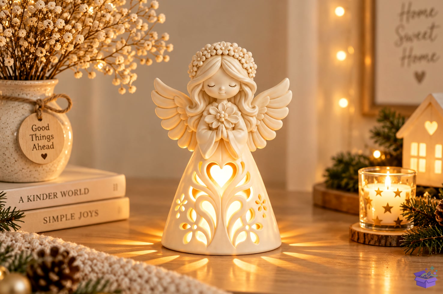 3D Baskı Floral Angel Mumluk STL - 3D Baskı ve Model Dosyası (STL, OBJ, 3MF) önizleme 5