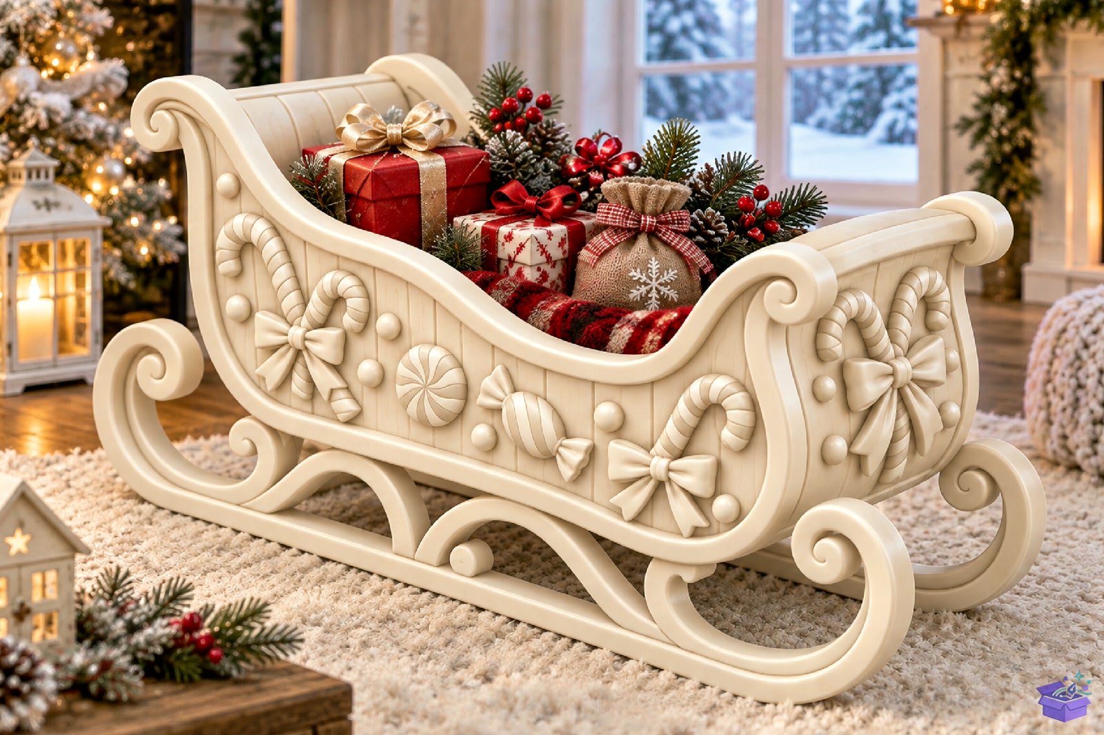 Yılbaşı Sleigh Gift Basket STL - 3D Baskı ve Model Dosyası (STL, OBJ, 3MF) önizleme 2